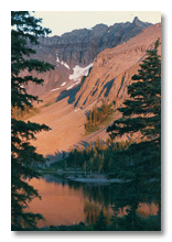 Lake in the mountains above Telluride, Colorado -- from tent door, 1987