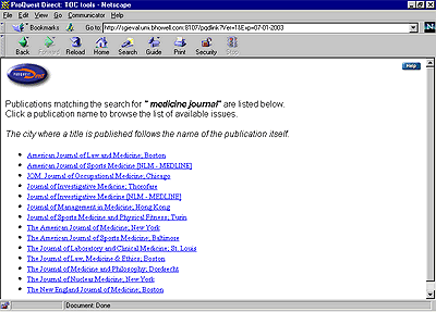 Sample publication list