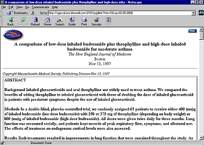 Sample displayed article